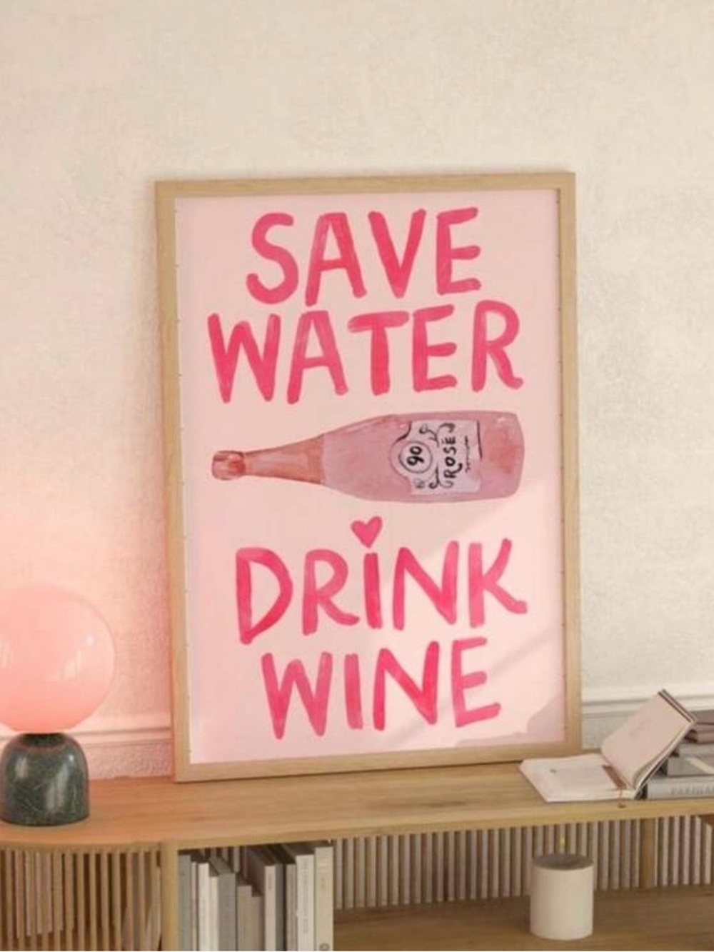 Brand New | Cute Pink Wall Art Canvas Print | 30x40cm | No Frame Included
